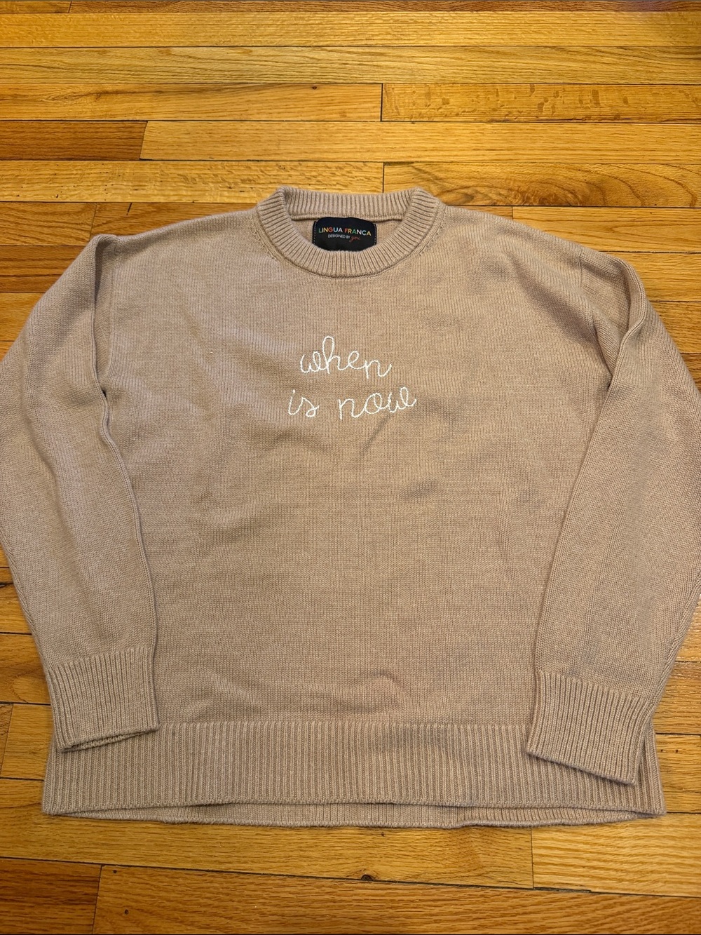 Lingua Franca Crewneck embroidered Sweater